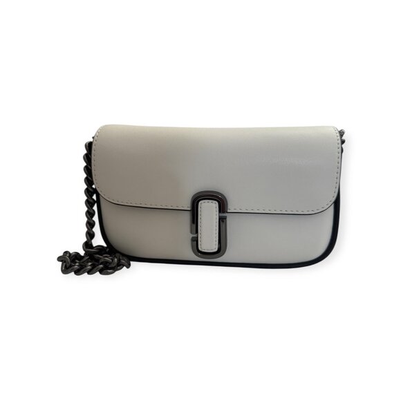Marc Jacobs Lambskin J Marc Mini Shoulder Bag White Black - Picture 3 of 5